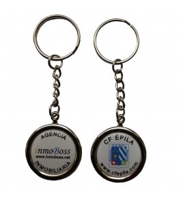 Llavero Metal Gota Resina Redondo