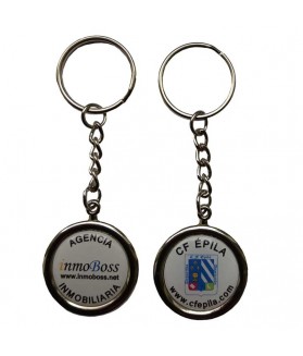 Llavero Metal Gota Resina Redondo