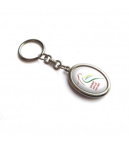 Llavero Metal Gota Resina Ovalado