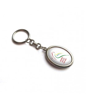 Llavero Metal Gota Resina Ovalado